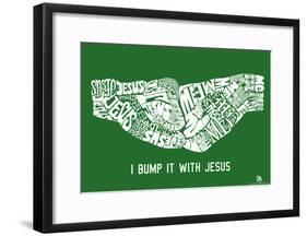 Jesus Fist Bump Text Poster-null-Framed Poster