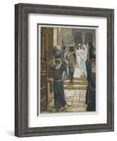 Jesus Forbids the Carrying of Loads in the Forecourt of the Temple-James Tissot-Framed Giclee Print