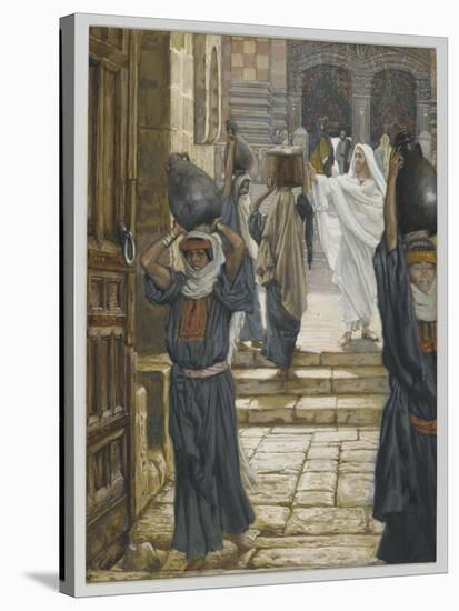 Jesus Forbids the Carrying of Loads in the Forecourt of the Temple-James Tissot-Stretched Canvas
