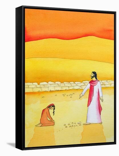 Jesus Forgives the Woman Caught in Adultery, 2006-Elizabeth Wang-Framed Stretched Canvas