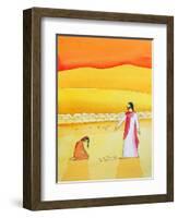 Jesus Forgives the Woman Caught in Adultery, 2006-Elizabeth Wang-Framed Giclee Print