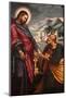 Jesus giving keys to St. Peter, painting in Palma Cathedral, Palma, Majorca, Balearic Islands-Godong-Mounted Photographic Print