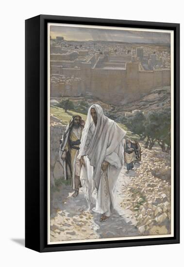 Jesus Goes in the Evening to Bethany-James Tissot-Framed Stretched Canvas