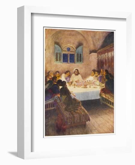 Jesus Has Supper with His Disciples for the Last Time-null-Framed Art Print