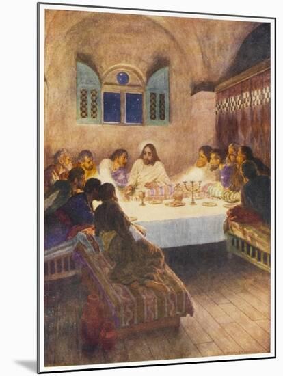 Jesus Has Supper with His Disciples for the Last Time-null-Mounted Art Print