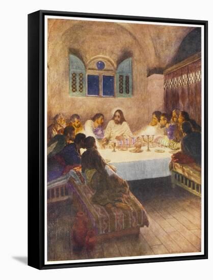 Jesus Has Supper with His Disciples for the Last Time-null-Framed Stretched Canvas