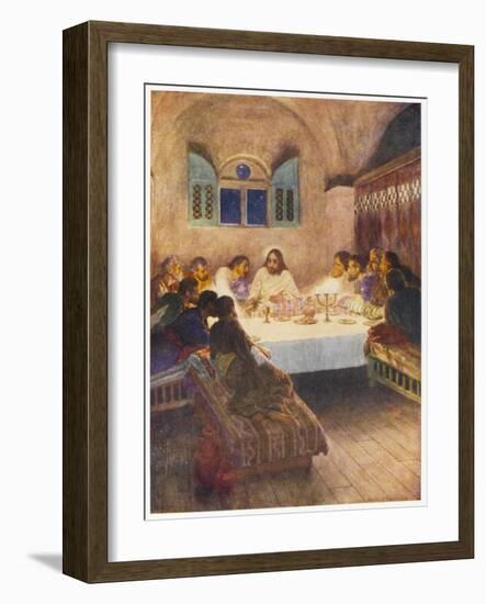 Jesus Has Supper with His Disciples for the Last Time-null-Framed Art Print