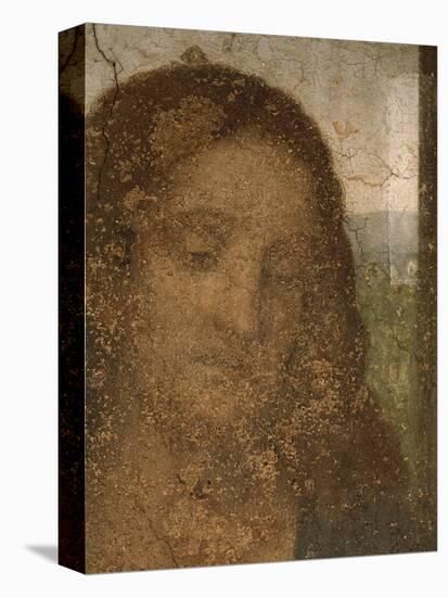 Jesus head, detail from Leonardos Last Supper,1498. After restoration (finished in 1999).-Leonardo Da Vinci-Stretched Canvas