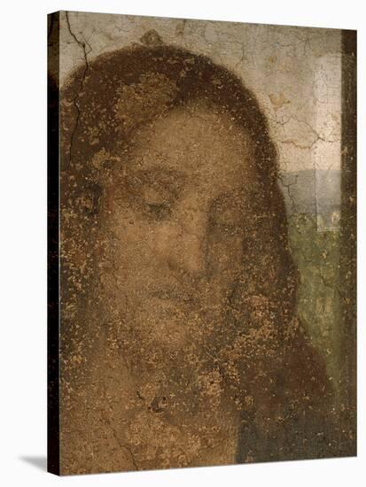 Jesus head, detail from Leonardos Last Supper,1498. After restoration (finished in 1999).-Leonardo Da Vinci-Stretched Canvas