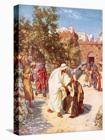 Jesus Healing a Leper-William Brassey Hole-Stretched Canvas