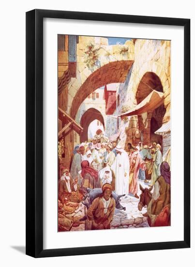 Jesus Healing a Woman in the Crowd While on the Way to the House of Jairus-William Brassey Hole-Framed Giclee Print