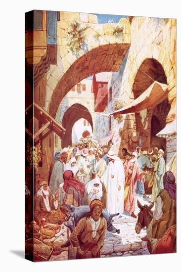 Jesus Healing a Woman in the Crowd While on the Way to the House of Jairus-William Brassey Hole-Stretched Canvas