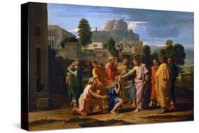 Jesus Healing the Blind of Jericho-Nicolas Poussin-Stretched Canvas