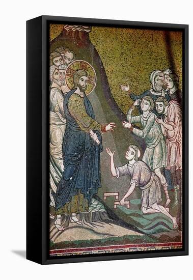 Jesus Healing the Crippled and the Blind-null-Framed Stretched Canvas