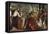 Jesus Healing the Servant of a Centurion-Paolo Veronese-Framed Stretched Canvas