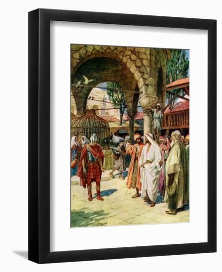 Jesus heals a centurion 's servant - Bible-William Brassey Hole-Framed Giclee Print