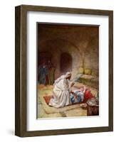 Jesus heals a sick girl - Bible-William Brassey Hole-Framed Giclee Print