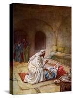 Jesus heals a sick girl - Bible-William Brassey Hole-Stretched Canvas