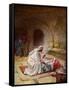 Jesus heals a sick girl - Bible-William Brassey Hole-Framed Stretched Canvas