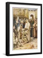 Jesus Heals Blind Bartimaeus (Bartimeus)-null-Framed Art Print