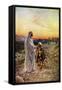 Jesus heals lepers in Samaria - Bible, New Testament-William Brassey Hole-Framed Stretched Canvas