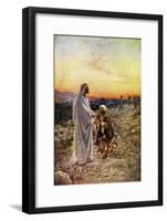 Jesus heals lepers in Samaria - Bible, New Testament-William Brassey Hole-Framed Giclee Print