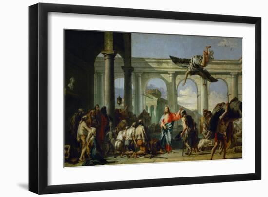 Jesus Heals the Paralytic in Bethesda-Giovanni Battista Tiepolo-Framed Giclee Print