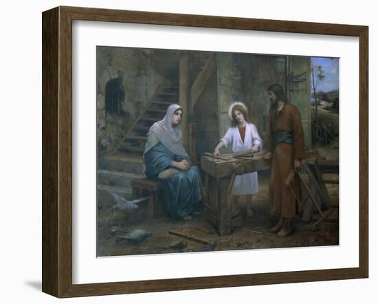 Jesus Helping St. Joseph in His Workshop, Church of St. Joseph, Nazareth, Israel-null-Framed Giclee Print