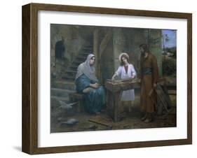 Jesus Helping St. Joseph in His Workshop, Church of St. Joseph, Nazareth, Israel-null-Framed Giclee Print