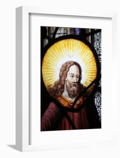 Jesus in stained glass in Saint-Etienne-du-Mont church, France-Godong-Framed Photographic Print