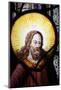 Jesus in stained glass in Saint-Etienne-du-Mont church, France-Godong-Mounted Photographic Print