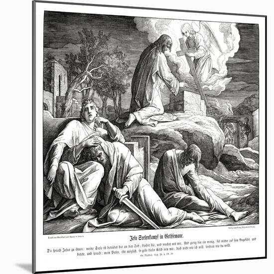 Jesus in the Garden of Gethsemane, Gospel of Matthew-Julius Schnorr von Carolsfeld-Mounted Giclee Print