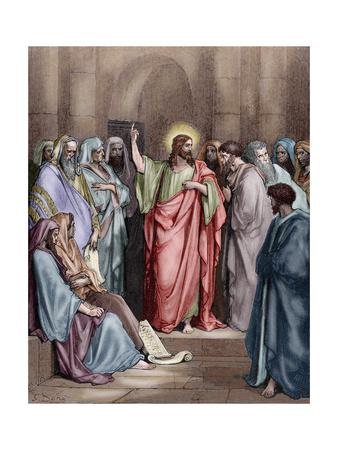 'Jesus in the Synagogue' Giclee Print - Gustave Dore | AllPosters.com