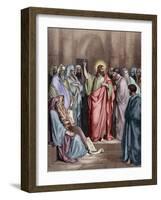 Jesus in the Synagogue-Gustave Dore-Framed Giclee Print