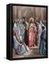 Jesus in the Synagogue-Gustave Dore-Framed Stretched Canvas