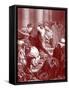 Jesus in the temple, engraving by Doré - Bible-Gustave Dore-Framed Stretched Canvas