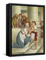 Jesus in the Temple-English School-Framed Stretched Canvas