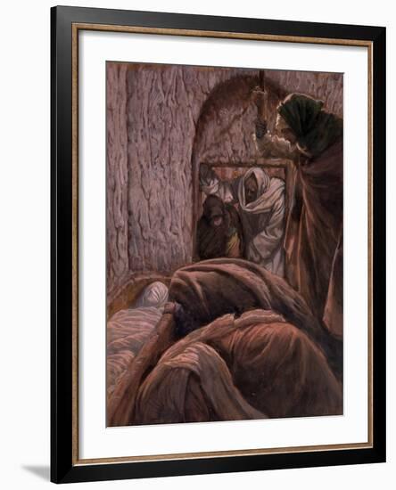 Jesus in the Tomb, Illustration for 'The Life of Christ', C.1884-96-James Tissot-Framed Giclee Print