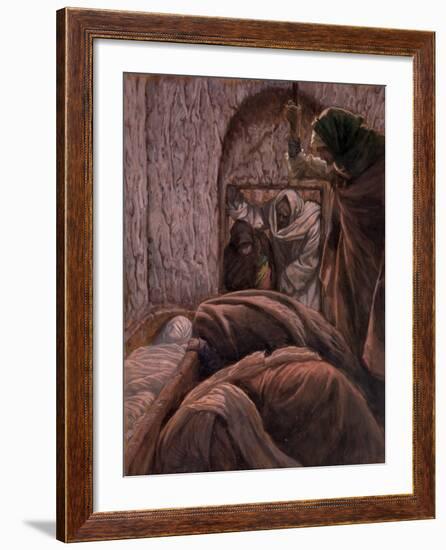 Jesus in the Tomb, Illustration for 'The Life of Christ', C.1884-96-James Tissot-Framed Giclee Print