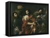 Jesus Insulted by the Soldiers-Jean Valentin De Boulogn-Framed Stretched Canvas