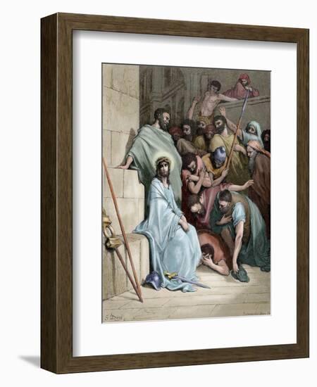 Jesus Insulted-null-Framed Premium Giclee Print