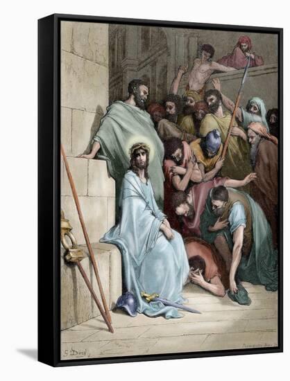 Jesus Insulted-null-Framed Stretched Canvas
