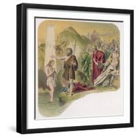 Jesus is Baptised by John-null-Framed Art Print