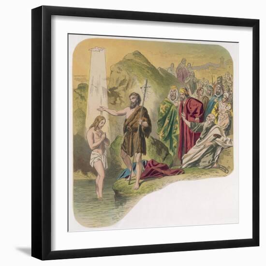 Jesus is Baptised by John-null-Framed Art Print