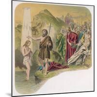 Jesus is Baptised by John-null-Mounted Art Print