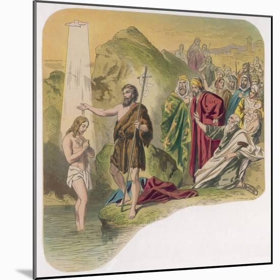 Jesus is Baptised by John-null-Mounted Art Print
