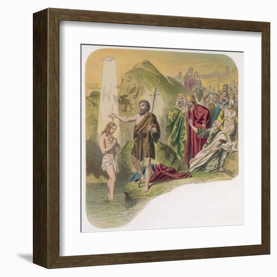 Jesus is Baptised by John-null-Framed Art Print