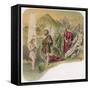 Jesus is Baptised by John-null-Framed Stretched Canvas