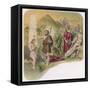 Jesus is Baptised by John-null-Framed Stretched Canvas