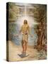 Jesus is baptised by Saint John - Bible-William Brassey Hole-Stretched Canvas